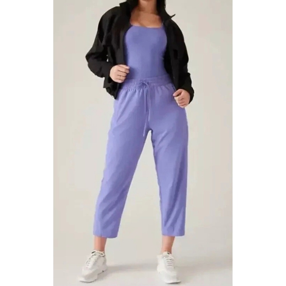 Athleta Arrival Jogger Ankle Pant Womens 6 Purple Elastic Waist Drawstring